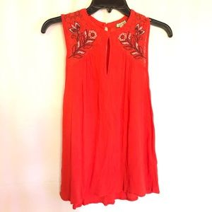 Eyeshadow 100% Rayon embroidered tank top Size S